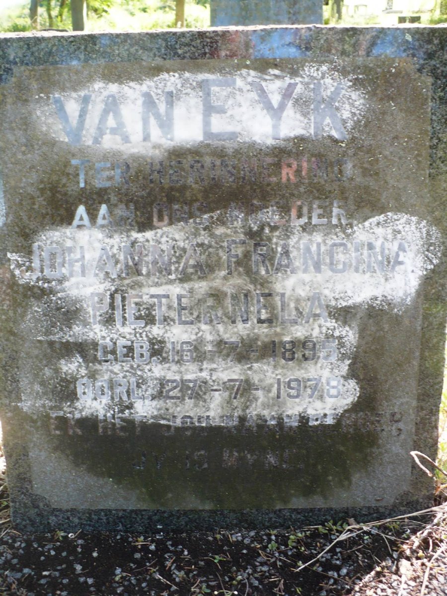 EYK Johanna Francina Pieternela, van 1895-1978
