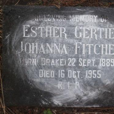 FITCHET Esther Gertie Johanna nee DRAKE 1889-1955