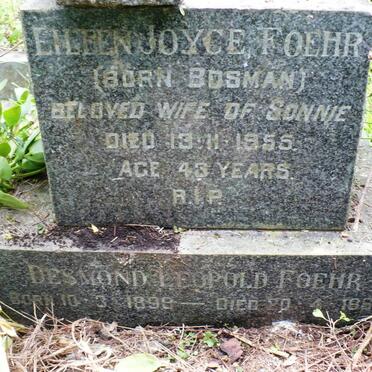 FOEHR Desmond Leopold 1898-1964 &amp; Eileen Joyce BOSMAN -1955