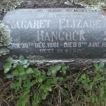 HANCOCK Magaret Elizabeth 1861-1954