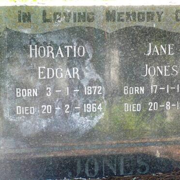 JONES Horatio Edgar 1872-1964 &amp; Jane 1877-1974