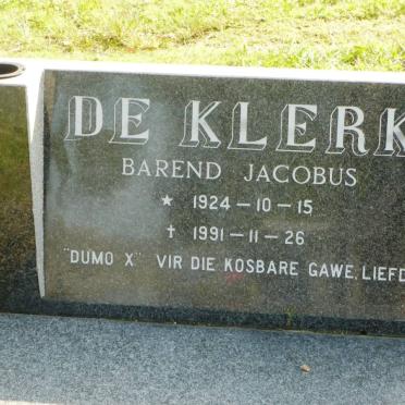 KLERK Barend Jacobus, de 1924-1991