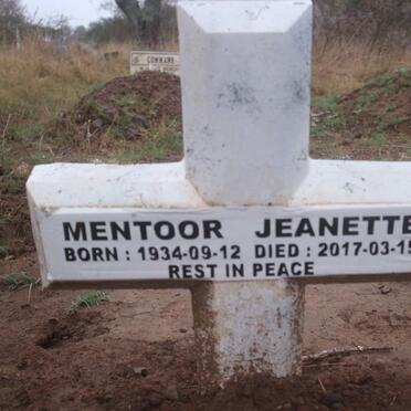 MENTOOR Jeanette 1934-2017