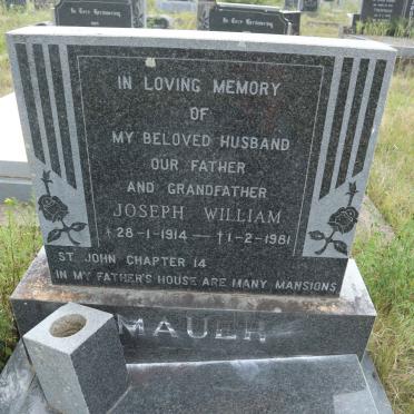 MAUER Joseph William 1914-1981 &amp; Ivy Grace SEENEY 1921-2014