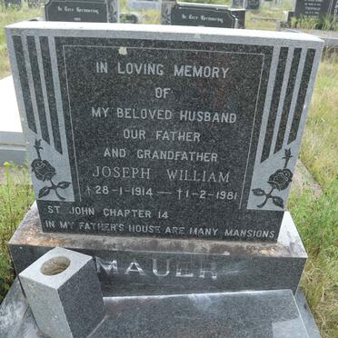 MAUER Joseph William 1914-1981 &amp; Ivy Grace SEENEY 1921-2014