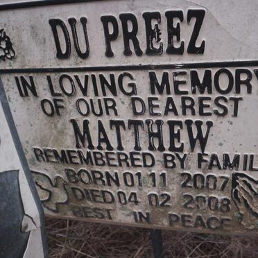 PREEZ Matthew, du 2007-2008