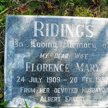 RIDINGS Florence Mary 1909-1987