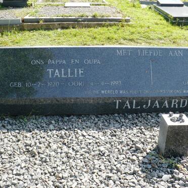TALJAARD Tallie 1920-1993 &amp; Mina 1924-1993