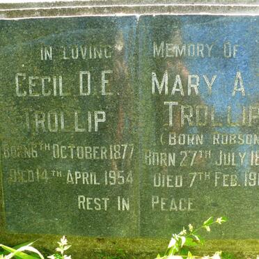 TROLLIP Cecil D.E. 1877-1954 &amp; Mary A.J. ROBSON 1879-1964