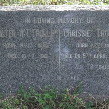 TROLLIP Walter W.T. 1875-1961 &amp; Chrissie KEETON -1953