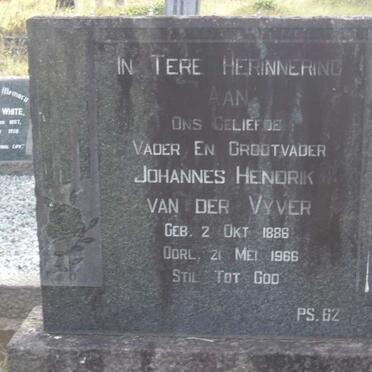 VYVER Johannes Hendrik, van der 1886-1966