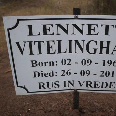 VITELINGHAM Lennett 1968-2018