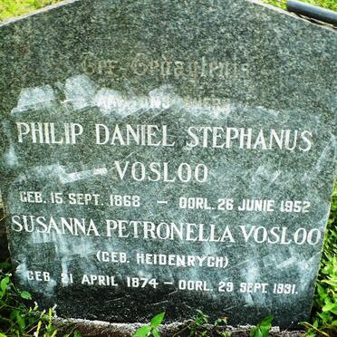 VOSLOO Philip Daniel Stephanus 1868-1952 &amp; Susanna Petronella HEIDENRYCH 1874-1931
