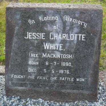 WHITE Jessie Charlotte nee MACKINTOSH 1890-1976