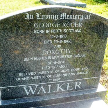 WALKER George Roger 1913-1988 &amp; Dorothy HUGHES 1914-2008