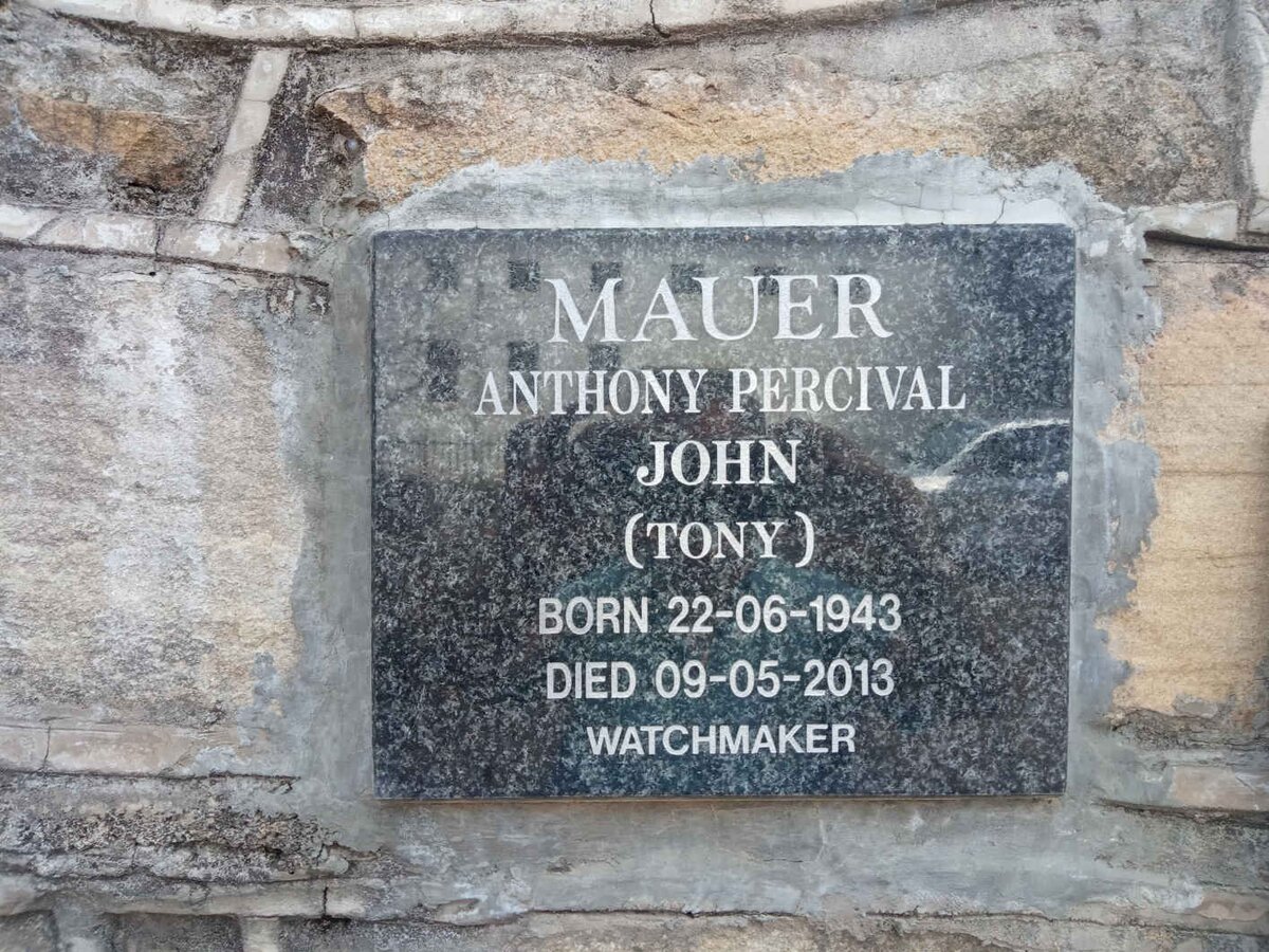 MAUER Anthony Percival John 1943-2013