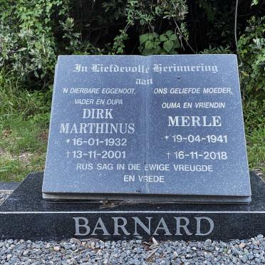 BARNARD Dirk Marthinus 1932-2001 &amp; Merle 1941-2018