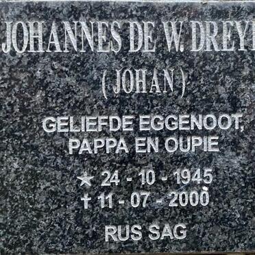 DREYER Johannes De W. 1945-2000