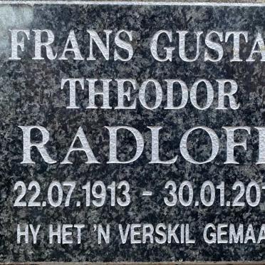 RADLOFF Frans Gustav Theodor 1913-2010