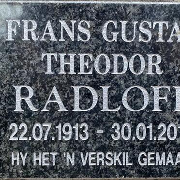 RADLOFF Frans Gustav Theodor 1913-2010