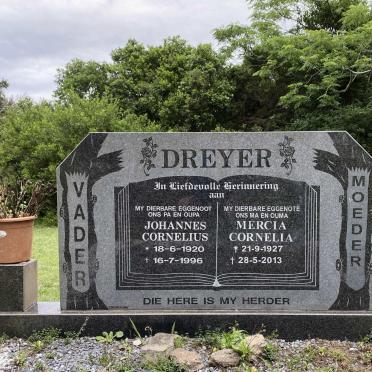DREYER Johannes Cornelius 1920-1996 &amp; Mercia Cornelia 1927-2013