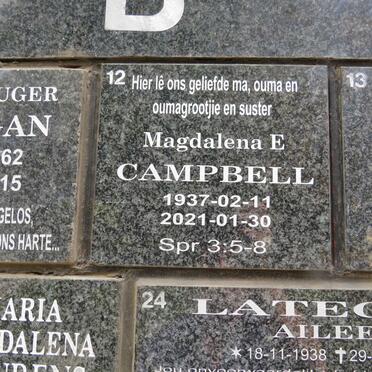 CAMPBELL Magdalena E. 1937-2021