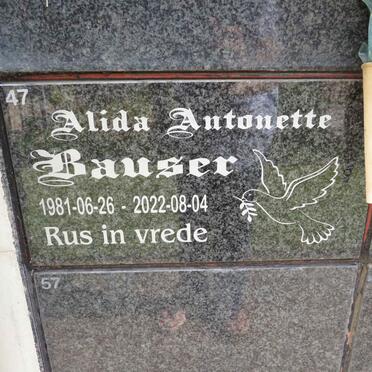 BAUSER Alida Antonette 1981-2022
