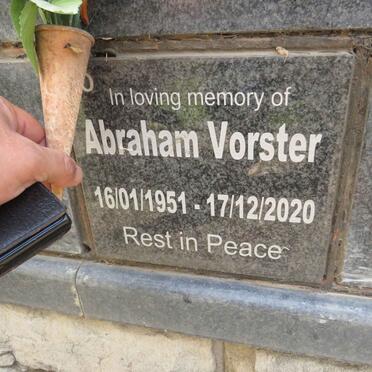 VORSTER Abraham 1951-2020
