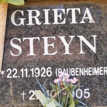 STEYN Grieta nee RAUBENHEIMER 1926-2005