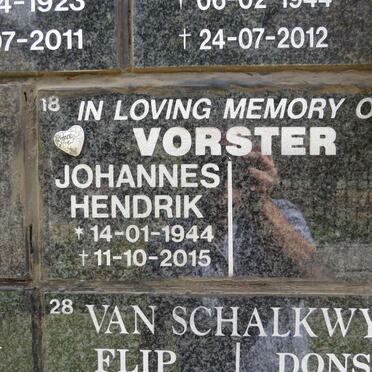 VORSTER Johannes Hendrik 1944-2015