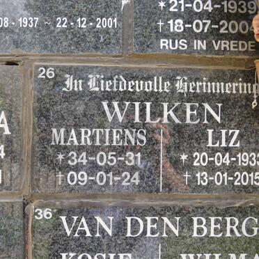 WILKEN Martiens 1934-2009 &amp; Liz 1933-2015