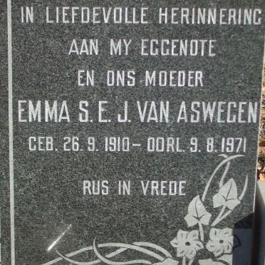 ASWEGEN Emma S.E.J., van 1910-1971
