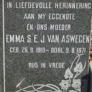 ASWEGEN Emma S.E.J., van 1910-1971