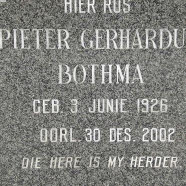 BOTHMA Pieter Gerhardus 1926-2002