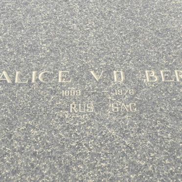 BERG Alice, v.d. 1899-1976