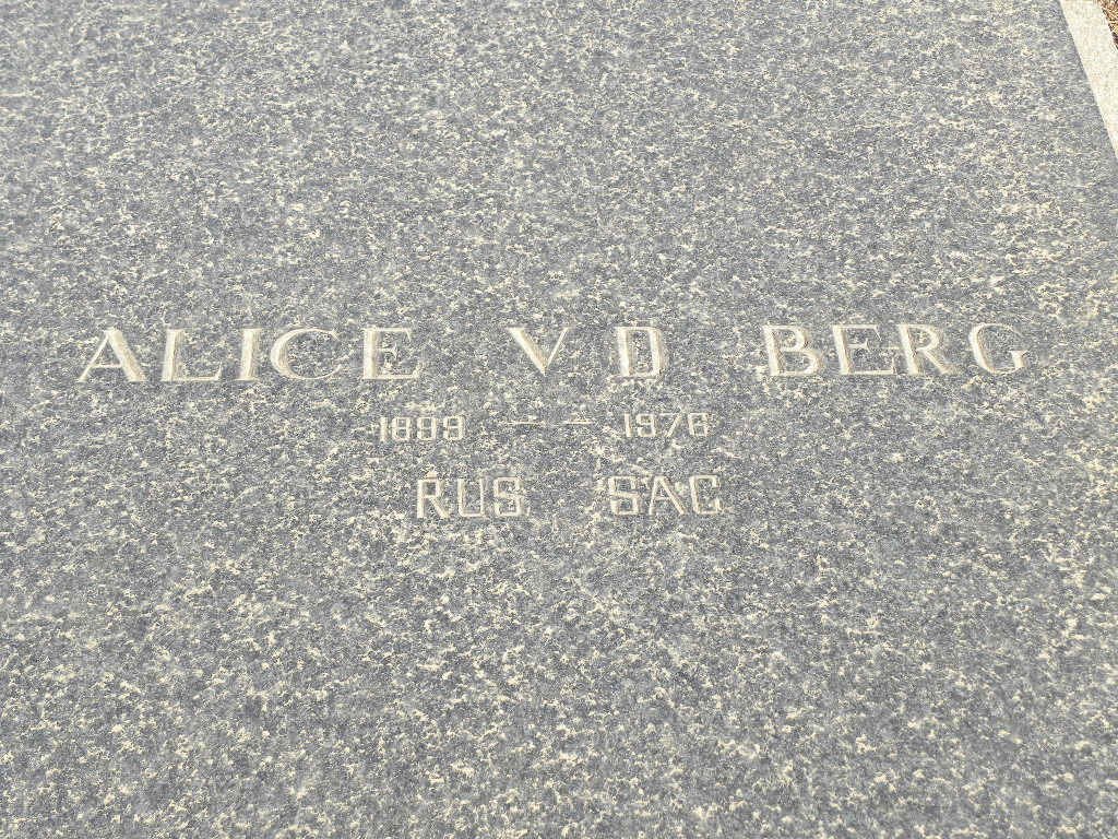 BERG Alice, v.d. 1899-1976