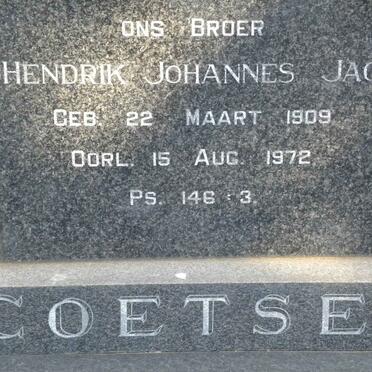 COETSEE Hendrik Johannes Jacob 1909-1972