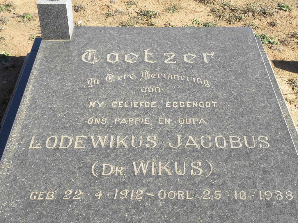 COETZER Lodewikus Jacobus 1912-1988