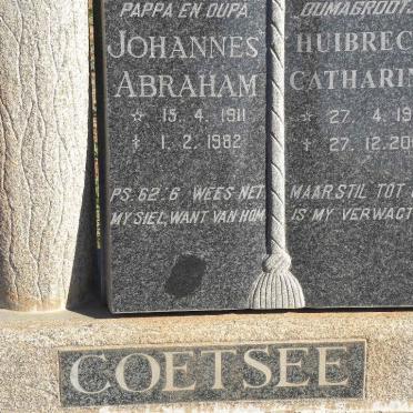 COETSEE Johannes Abraham 1911-1982 &amp; Huibrect Catharina 1915-2008