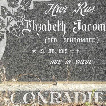 CONRADIE Elizabeth Jacomina nee SCHOOMBEE 1919-