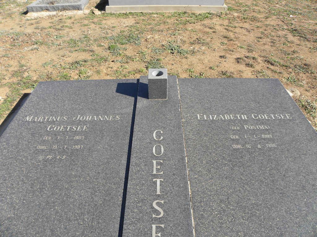 COETSEE Marthinus Johannes 1903-1987 &amp;  Elizabeth POSTMA 1909-1996