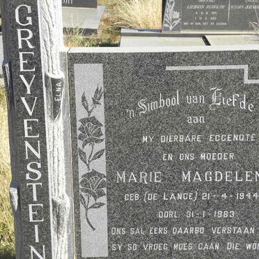 GREYVENSTEIN Maria Magdelena nee DE LANGE 1944-1983