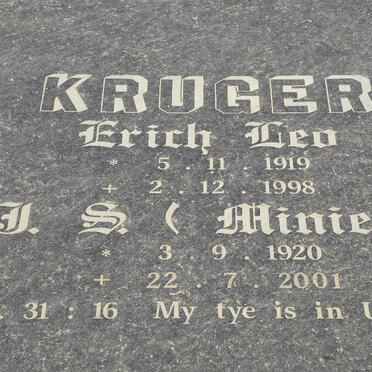 KRUGER Erich Leo 1919-1998 &amp; J.S. 1920-2001