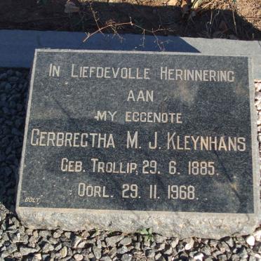 KLEYNHANS Gerbregtha M.J. nee TROLLIP 1885-1968