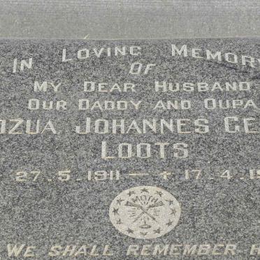 LOOTS Jozua Johannes Georg 1911-1976