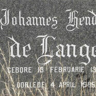 LANGE Johannes Hendrik, de 1924-1985