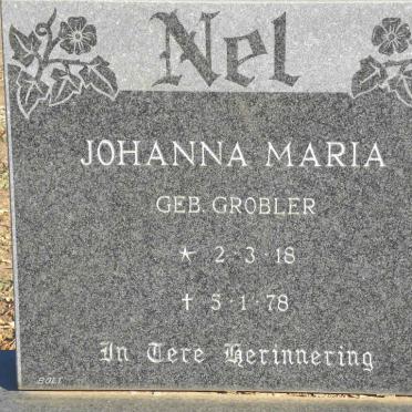 NEL Johanna Maria nee GROBLER 1918-1978