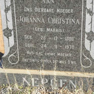 NEPGEN Johanna Christina nee MARAIS 1888-1970