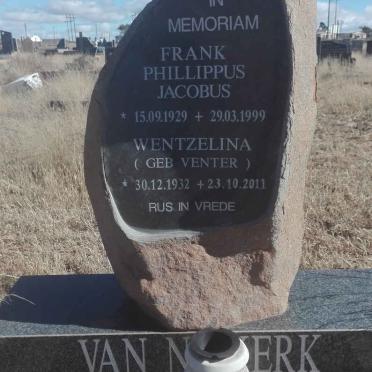 NIEKERK Frank Phillippus Jacobus, van 1929-1999 &amp; Wentzelina VENTER 1932-2011