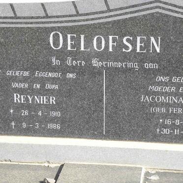 OELOFSEN Reynier 1910-1986 &amp; Jacomina Aletta FERREIRA 1919-2006